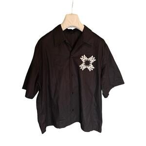 Amiri Graphic Logo Short Sleeve Shirt Black White SZ XL Made in Italy
